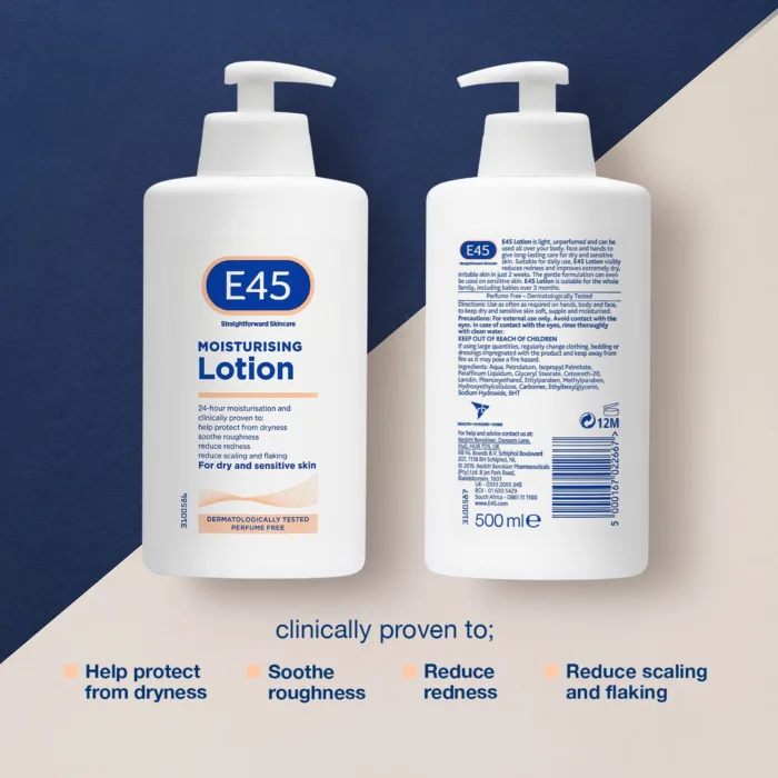 E45 Moisturising Lotion 500ml - Image 5