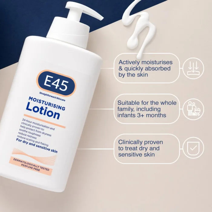 E45 Moisturising Lotion 500ml - Image 6