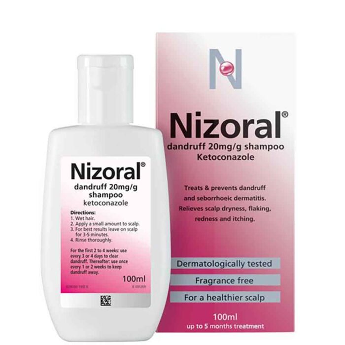 NIZORAL Anti Dandruff Shampoo, Treats & Prevents Dry, Flaky, Red Itchy Scalp 100ML - Image 1
