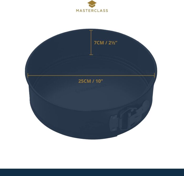 MasterClass KCMCHB44 25 cm Springform Cake Tin with Loose Base and PFOA Non Stick, Robust 1 mm Carbon Steel, 10 Inch Large Round Pan, Grey - Image 7