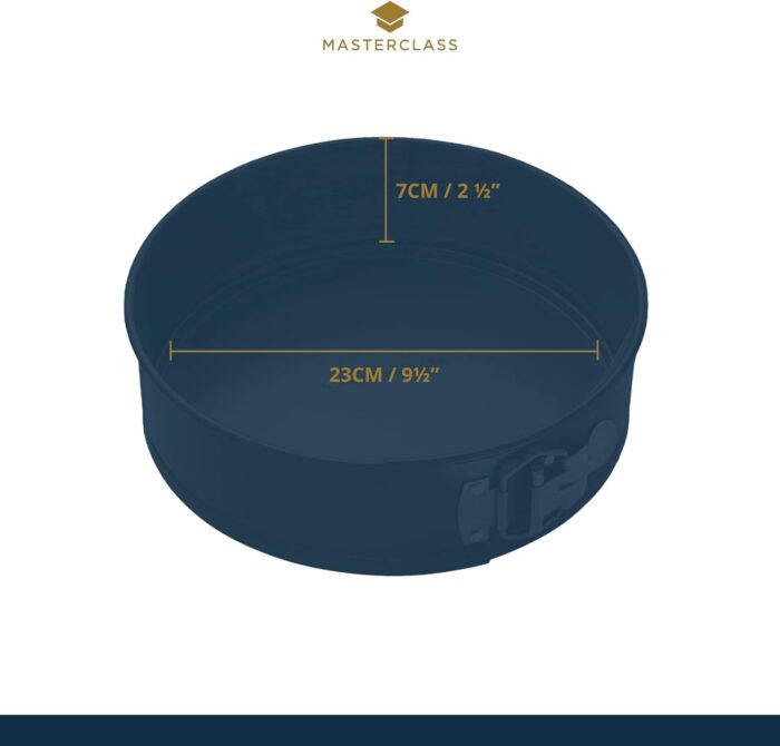 MasterClass Non-Stick Quick-Release Springform Cake Tin with Loose Base, Carbon, Grey, 23 cm - Image 2