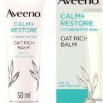 Aveeno Face Calm+Restore Ultra Rich Oat Moisturising Balm (1x 50ml), 24H Hydration Face Moisturiser with Triple Oat Complex, Soothes and Deeply Hydrates Irritated, Very Dry, and Sensitive Skin