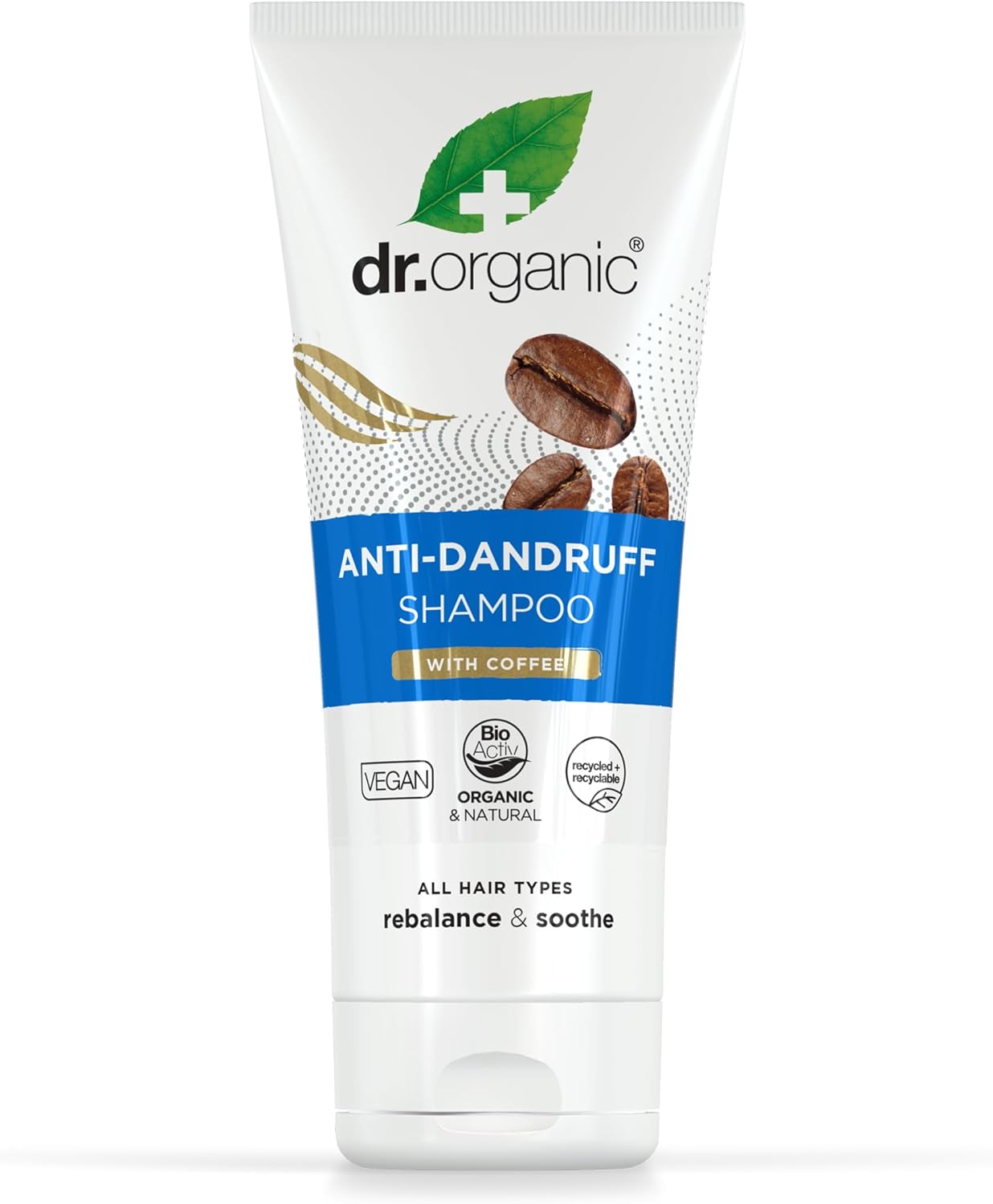 612CowPt8CL._AC_SL1500_ Dr Organic Coffee Anti-Dandruff Shampoo, Healthy Scalp, Mens, Womens, Natural, Vegan, Cruelty-Free, Paraben & SLS-Free, Recycled & Recyclable, Organic, 200ml, Packaging may vary - Image 1