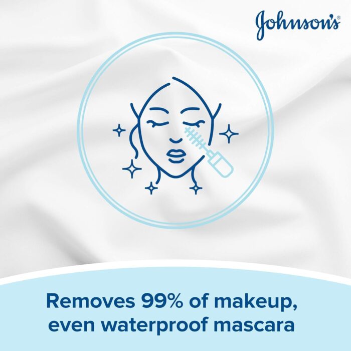 Johnson's Face Care Makeup Moisturising Wipes, Pack of 25 Wipes - Image 5