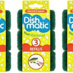 9 x Dishmatic Heavy Duty Green Refill Sponges Cleaning Scourer