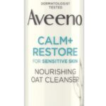 Aveeno Face Calm+Restore Nourishing Oat Cleanser (1x 200ml), Non-Foaming, Gentle Cleanser with Prebiotic Oat and Calming Feverfew, Helps Preserve Skin's Barrier