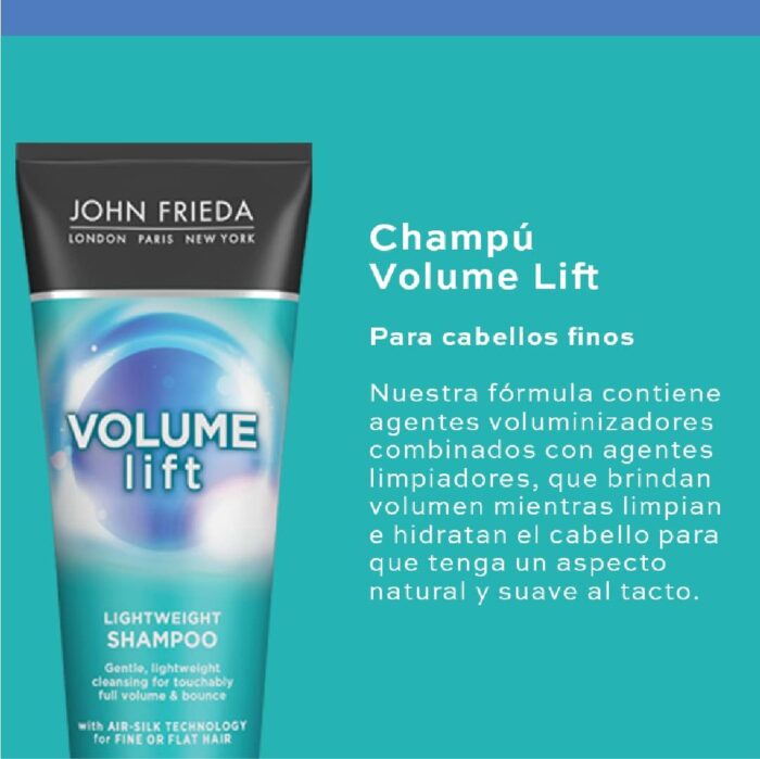 John Frieda Volume Lift Lightweight Shampoo 250 Ml, Shampoo Flat, Fine Hair, Bouncy Hair Shampoo - Image 5