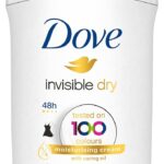 Dove Invisible Dry Anti-Perspirant Cream Women's Deodorant Stick with ¼ moisturising cream & 100% natural caring oil for 48 hour odour protection 40 ml