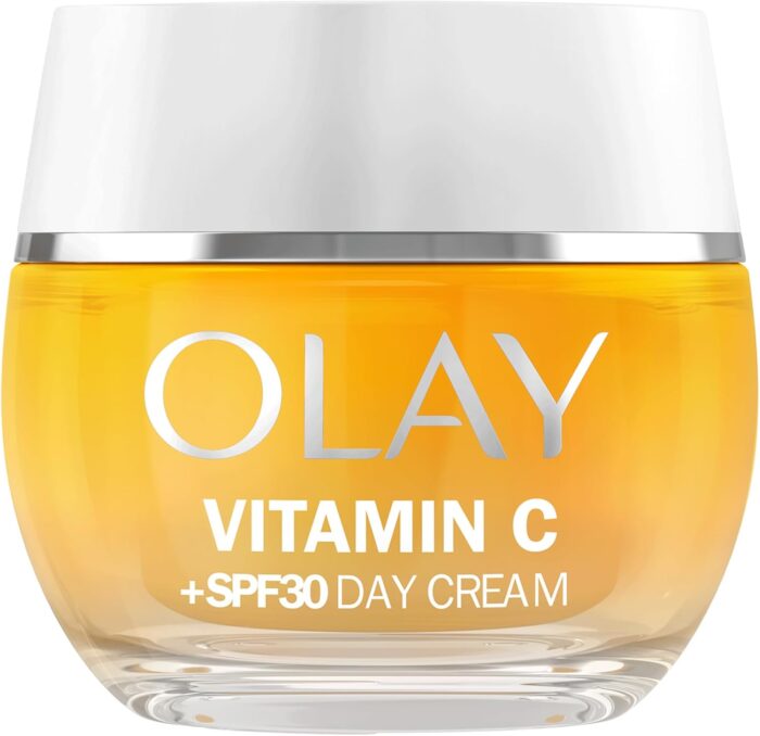 Olay Vitamin C Face Moisturiser Day Cream SPF 30, Skincare with Niacinamide 99% Purity Brightening Skin Care: Anti-Dark Spot Action, Evens, Hydrates Non-Greasy, Non-Sticky 50ml - Image 1