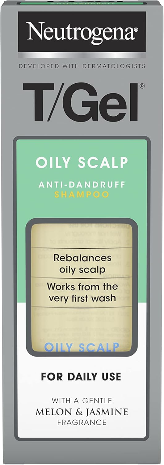 61dzWGv5A2S._AC_SL1500_ Neutrogena T/Gel Anti-Dandruff Shampoo for Oily Scalp and Hair (1x 150ml), Daily Anti-Dandruff Shampoo with Salicylic Acid to Remove Excess Oils and Fight Dandruff from First Wash - Image 1