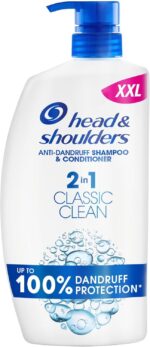 Head & Shoulders Classic Clean 2in1 Anti Dandruff Shampoo, 1000ml. Up to 100% Flake Free, Clinically Proven. For Any Hair and Scalp Type. For Daily use. Clean Feeling