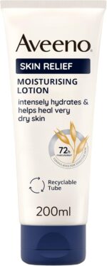 Aveeno Skin Relief Moisturising Lotion (1x 200ml), With Soothing Triple Oat Complex & Shea Butter, 72-Hour Intense Hydration, Helps Relieve Very Dry, Tight and Sensitive Skin