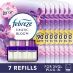 Febreze 3Volution Plug In Air Freshener Refill, Exotic Bloom, 7 Refills (20ML X 7), Odour Fighter & Bathroom Air Freshener, Febreze Plug In Refill 3volution