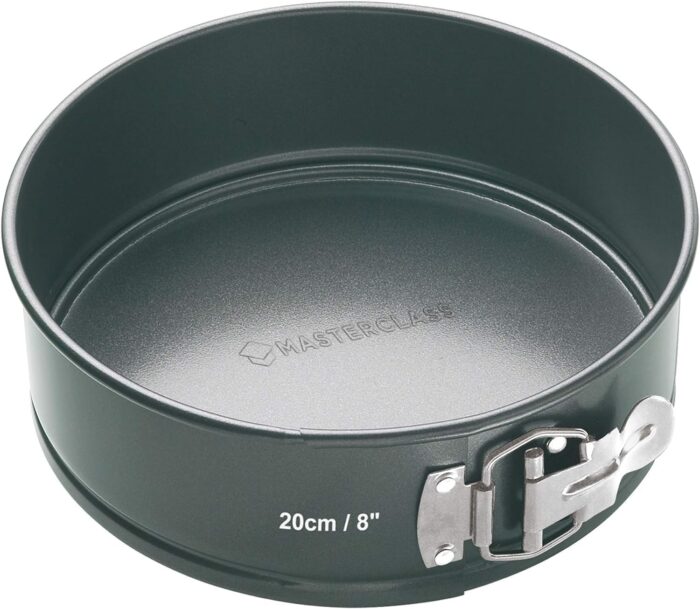 MasterClass 20 cm Springform Cake Tin with PTFE, PFOA and BPA Free Non Stick, Robust 1mm Thick Carbon Steel and Loose Base, 8 Inch Round Pan, Grey - Image 1
