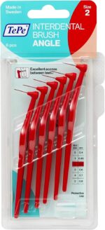 Tepe Size 2 0.5 mm Interdental Brush Angle - Pack of 6, Total 60
