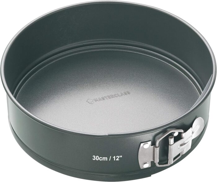 MasterClass KCMCHB45 30 cm Springform Cake Tin with Loose Base and PFOA Non Stick, Robust 1 mm Carbon Steel, 12 Inch Extra Large Round Pan, Grey - Image 1