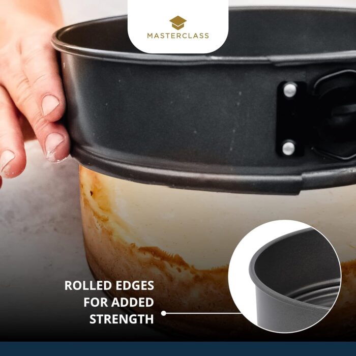 MasterClass 20 cm Springform Cake Tin with PTFE, PFOA and BPA Free Non Stick, Robust 1mm Thick Carbon Steel and Loose Base, 8 Inch Round Pan, Grey - Image 6