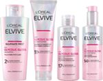 L'Oréal Paris Elvive Glycolic Gloss for Dull Porous Hair, Get The Shiniest Hair of Your Life, Glossing Routine for Mirror-Like Shine, Shampoo, Conditioner, Lamination Treatment, Leave-In Serum Set