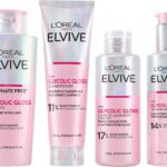 L'Oréal Paris Elvive Glycolic Gloss for Dull Porous Hair, Get The Shiniest Hair of Your Life, Glossing Routine for Mirror-Like Shine, Shampoo, Conditioner, Lamination Treatment, Leave-In Serum Set