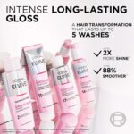 L'Oréal Paris Elvive Glycolic Gloss for Dull Porous Hair, Get The Shiniest Hair of Your Life, Glossing Routine for Mirror-Like Shine, Shampoo, Conditioner, Lamination Treatment, Leave-In Serum Set - Image 3