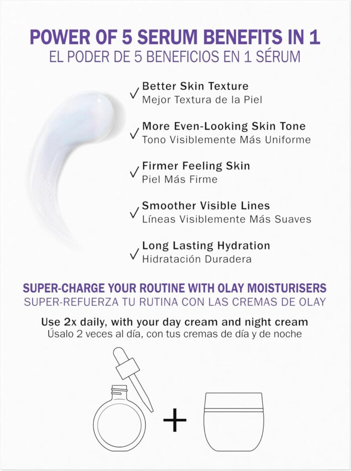 Olay Super Serum, Vitamin C Serum for Face, with Niacinamide, Collagen Peptide, Skincare for Anti Ageing & Brightening, 30ml - Image 7