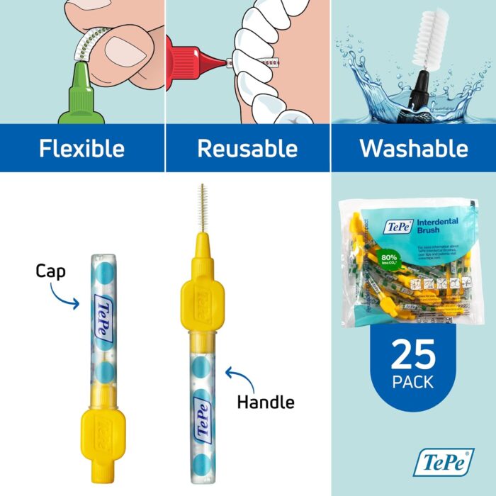 TePe Original interdental brushes 0.7 mm yellow (pack of 25) multi-pack 25 pieces - Image 2