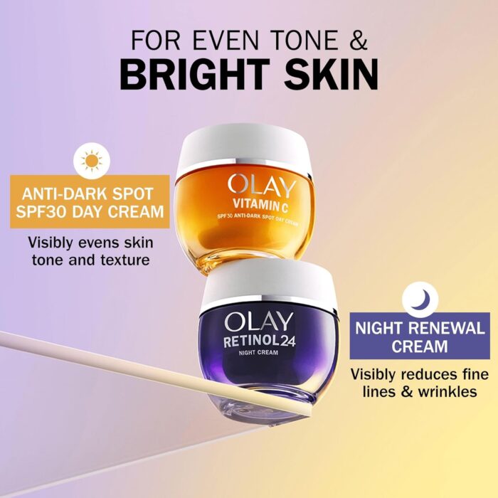 Olay Retinol 24 Night Cream Face Moisturiser, Skincare with Antioxidant Vitamin E Overnight Anti Aging Skin Care: Smooths, Renews and Hydrates, 50ml - Image 2