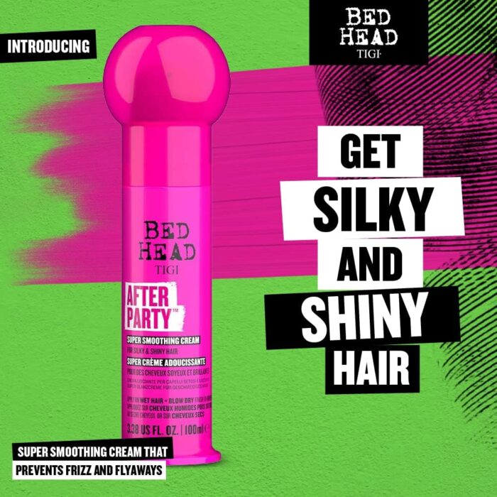 Bed Head by TIGI | After Party Smoothing Hair Cream | Professional Anti Frizz Hair Products To Leave Hair Silky And Shiny | For Frizzy, Dull or Coarse Hair | 100ml - Image 5