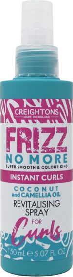 Creightons Frizz No More Instant Curls Revitalising Spray 150ml – Defines Curls, Reduces Frizz & Adds Glossy Shine with Coconut & Camellia Oil | Colour-Kind, All Hair Types