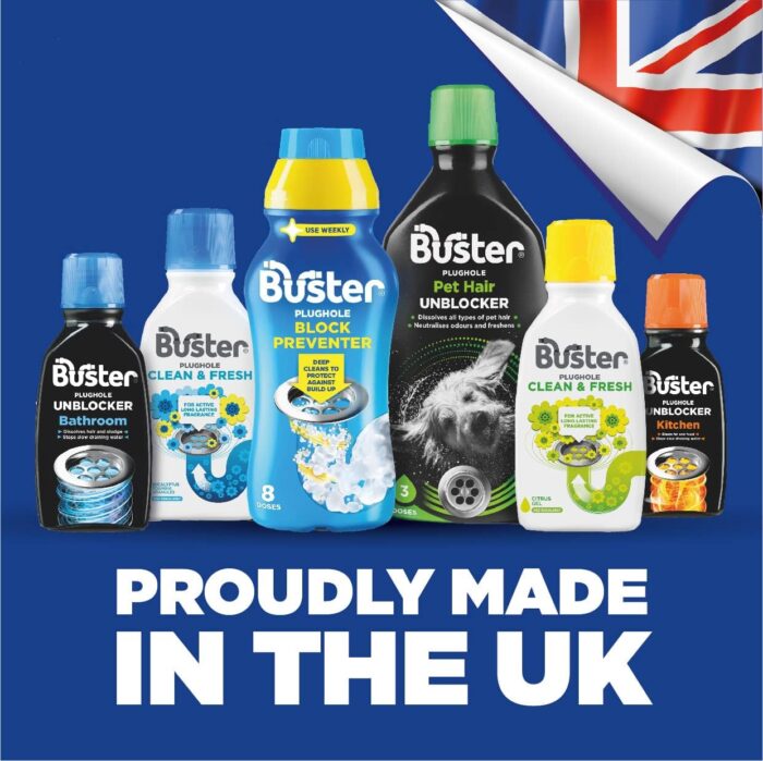 Buster Bathroom Drain Unblocker 900ml – Fast-Acting Plughole and Sink Unblocker, Clears Blockages & Slow-Draining Water - Image 7