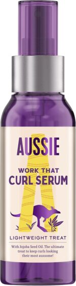 Aussie Work That Curl Hair Serum For Curly Hair, With Australian Jojoba Seed Oil, Curl Control, Protects Curly Hair And Amps Up Curls, 90 ml