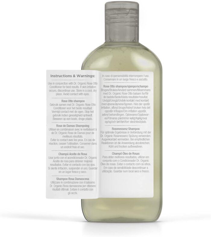 Dr Organic Rose Otto Shampoo, Restoring, Mens, Womens, Natural, Vegan, Cruelty-Free, Paraben & SLS-Free, Recyclable & Recycled Ocean Bound Plastic, Certified Organic, 265ml, Packaging may vary - Image 4