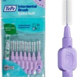 TePe Interdental Brush, Extra Soft, Purple, 1.1mm/ISO 6, 8pcs, Plaque Removal, Effective Cleaning Between Teeth, Dental flosser for Large Gaps
