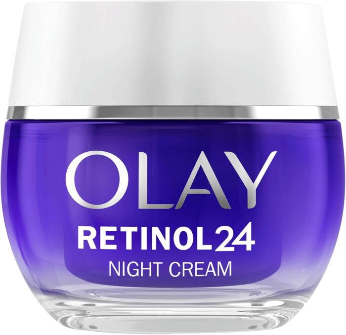 Olay Retinol 24 Night Cream Face Moisturiser, Skincare with Antioxidant Vitamin E Overnight Anti Aging Skin Care: Smooths, Renews and Hydrates, 50ml - Image 1