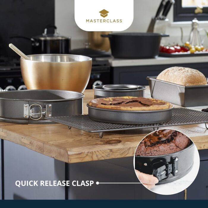 MasterClass Non-Stick Quick-Release Springform Cake Tin with Loose Base, Carbon, Grey, 23 cm - Image 7