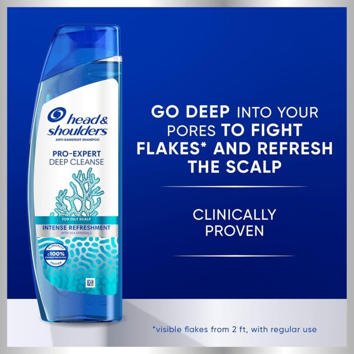 Head & Shoulders Deep Cleanse Scalp Detox Anti-Dandruff Shampoo - With Sea Minerals - Up to 100% Dandruff Free - 300ml - Image 4