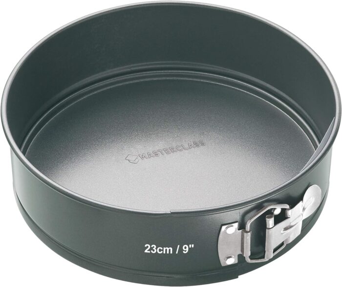 MasterClass Non-Stick Quick-Release Springform Cake Tin with Loose Base, Carbon, Grey, 23 cm - Image 1