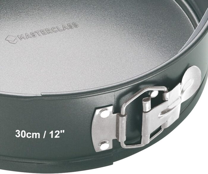 MasterClass KCMCHB45 30 cm Springform Cake Tin with Loose Base and PFOA Non Stick, Robust 1 mm Carbon Steel, 12 Inch Extra Large Round Pan, Grey - Image 8
