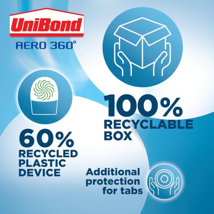 UniBond AERO 360° Moisture Absorber Neutral Refill Tab, ultra-absorbent and odour-neutralising, for AERO 360° Dehumidifier, Condensation Absorbers, 450 g ( Pack of 4) - Image 7