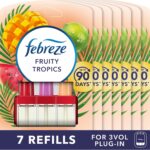 Febreze 3Volution Plug In Air Freshener Refill, 20ML X 7, Odour Eliminator & Bathroom Air Freshener, Fruity Tropics