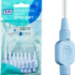 TePe Interdental Brush, Extra Soft, Blue, 0.6mm/ISO 3, 8pcs, Plaque Removal, efficient Clean Between The Teeth, Tooth Floss, for Small Gaps