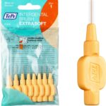 TePe Interdental Brush, Extra Soft, Orange, 0.45mm/ISO 1, 8pcs, Teeth Cleaning Plaque Removal, efficient Clean Between Teeth, for Narrow Gaps