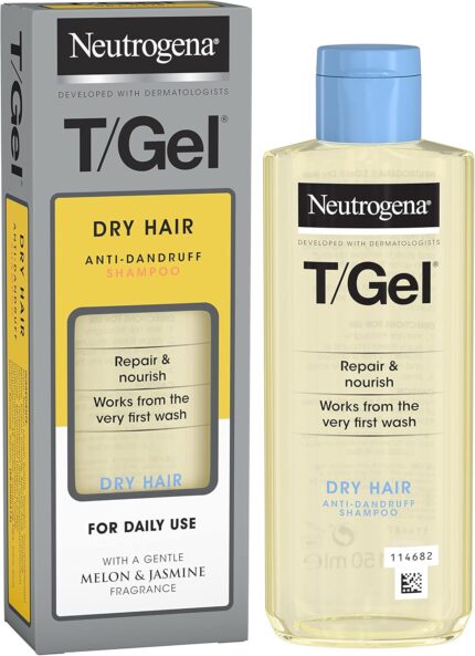 Neutrogena T/Gel Anti-Dandruff Shampoo for Dry Hair (1x 150ml), Daily Anti-Dandruff Shampoo with Salicylic Acid, to Help Repair Dry Damaged Hair and Fight Dandruff from First Wash