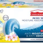 Unibond AERO 360° Moisture Absorber Wildflower Meadow Refill Tab,Aromatherapy,Ultra-Absorbent and Odour-Neutralising,for Dehumidifier, Condensation Absorbers, Four Pack (4x450g),White and Blue