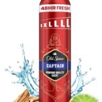Old Spice Captain Deodorant Body Spray For Men, Aluminium Free, Cologone Quality Scent, 48H Fresh, Anti-White Marks and Yellow Stains, 250ml