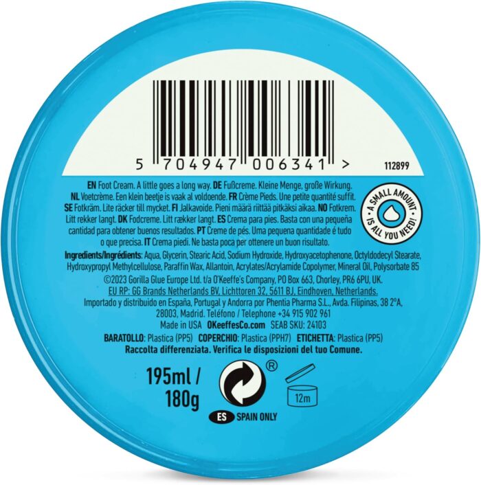 O'Keeffe's Healthy Feet Value Size Jar, 180g – Foot Cream for Extremely Dry, Cracked Feet | Instantly Boosts Moisture Levels, Creates a Protective Layer & Prevents Moisture Loss - Image 3