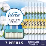Febreze 3 Volution Air Freshener Plug In Refill 20ML Cotton Fresh, 3 Alternating Scents To Clean Away Odours 7 x 20 ml