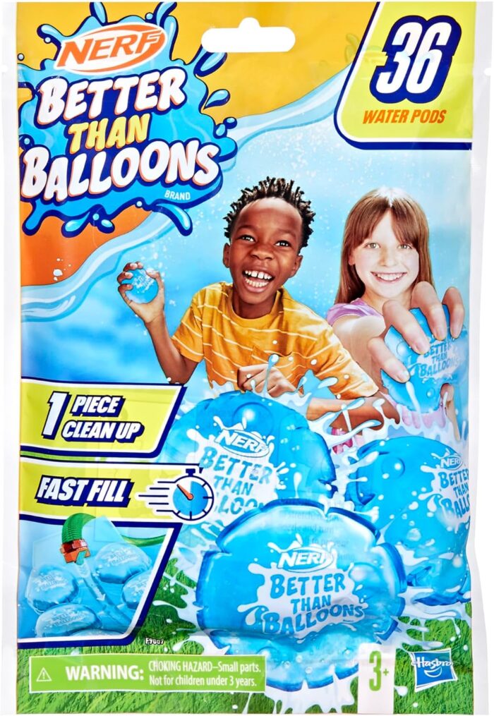 Nerf Better Than Balloons Water Toy for 3+ Year Old Kids, 36 Pods for Outdoor Play with Family and Friends - Image 7