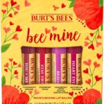 Burt's Bees Lip Balm Gift Set, Pomegranate, Strawberry, Dragon fruit Lemon, Watermelon, Bee Mine, 4x4.25g