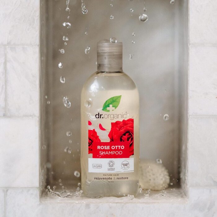 Dr Organic Rose Otto Shampoo, Restoring, Mens, Womens, Natural, Vegan, Cruelty-Free, Paraben & SLS-Free, Recyclable & Recycled Ocean Bound Plastic, Certified Organic, 265ml, Packaging may vary - Image 8